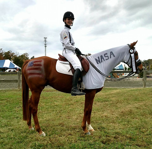 Young rider on horse NASA